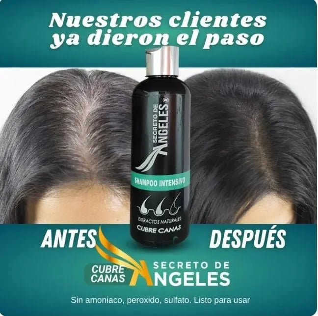 🧴✨ ¡DILE ADIÓS A LAS CANAS CON ESTILO NATURAL! 🔥 OFERTA ESPECIAL: SHAMPOO CUBRE CANAS X 1 UND + 2 OBSEQUIOS 💥