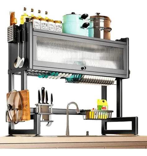 Escurridor de Platos con Gabinete y Repisa Multifuncional!