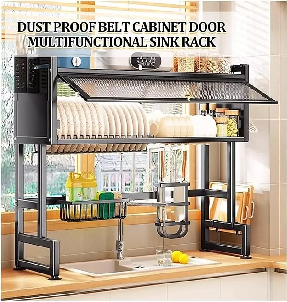 Escurridor de Platos con Gabinete y Repisa Multifuncional!