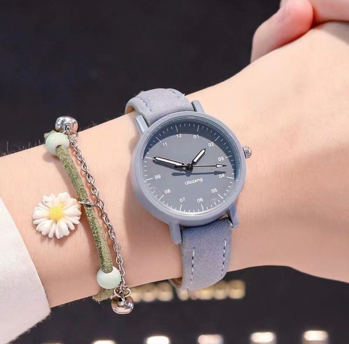 Reloj Ulzzang con Pulsera de Margarita – ¡Oferta por tiempo limitado!