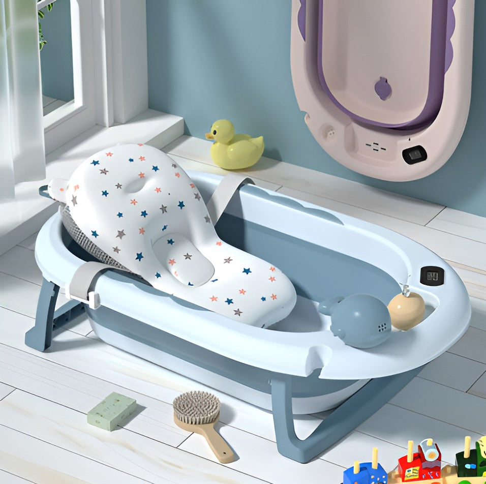 Bañera Plegable con Termómetro – Seguridad y Comodidad para tu Bebé