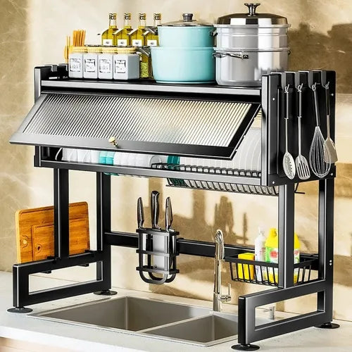 Escurridor de Platos con Gabinete y Repisa Multifuncional!