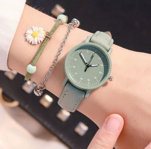 Reloj Ulzzang con Pulsera de Margarita – ¡Oferta por tiempo limitado!