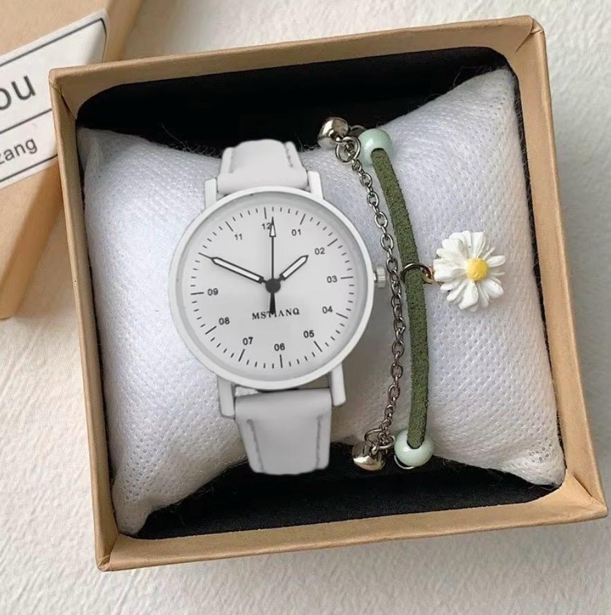 Reloj Ulzzang con Pulsera de Margarita – ¡Oferta por tiempo limitado!